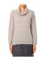 ラメボーダータートルニットプルオーバー