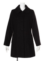 丸襟Aラインコート