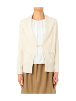 ケーブルニット前開きカーディガン