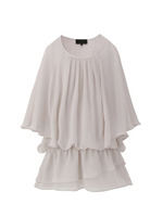 シフォンペプラムプルオーバー