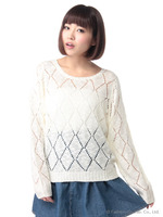 ダイヤ柄ドルマンニット