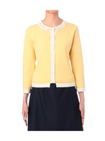 モチーフ付きバイカラーカーディガン