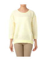 ラメ使い七分袖ニットプルオーバー