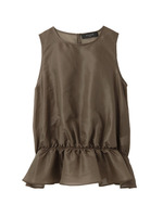 SACRA シルク混ノースリーブフレアブラウス