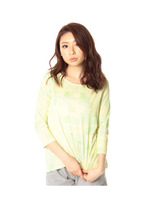 ぼかしモザイク七分袖プルオーバー