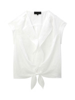 シアー前結びブラウス