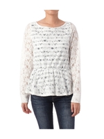 フラワーレースぺプラムブラウス