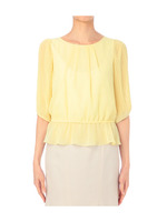 プリーツシフォンペプラムプルオーバー