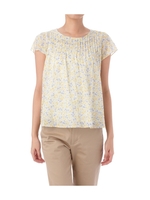 レトロフラワープリントブラウス