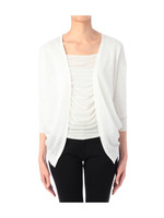 シフォン切り替えドルマンニットカーディガン