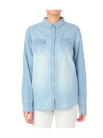 ストライプ使いデニムシャツ