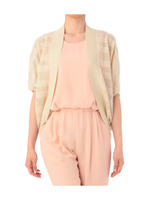 ラメメッシュボーダーボレロ風カーディガン