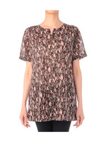 リーフ柄チュニックプルオーバー