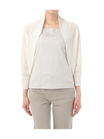 透かし編みノーボタンニットカーディガン