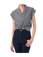 ギンガムチェック半袖シャツ