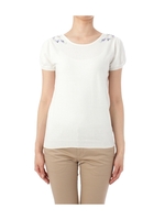 フラワー刺しゅうニットプルオーバー