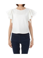 ラッフルスリーブ切り替えプルオーバー