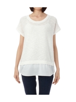 リネン混スラブニットプルオーバー