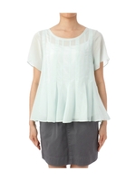 綿シルクデシン タックブラウス