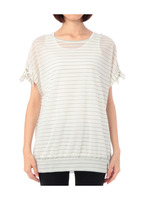 シアーラメボーダーカットソー