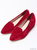 ベルベットインヒールパンプス