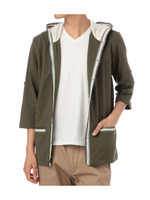 7分袖パーカ風カーディガン