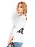 ジャガードチェックカーデ