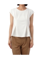 プリーツフレンチスリーブカットソー