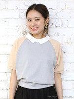 【mystic】配色ラグランプルオーバー