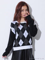 アーガイルチェックニットトップ