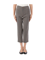 チェック柄ストレッチクロップドパンツ