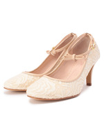 レースアンクルストラップパンプス