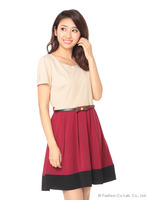 裾配色ドッキングOP