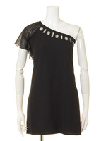 【DATE】フロントビジュー袖シフォンワンピース