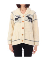 シカ柄カウチンニットカーディガン