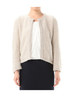 トリミングミックスニットカーディガン