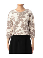 フラワープリント裏毛カットソー