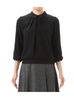 衿つきシフォンドレーププルオーバー