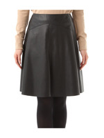 フェイクレザー切り替えフレアスカート