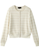 [L]ラウンドネックラメニットカーディガン