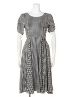 ギンガムチェックミディタケワンピ