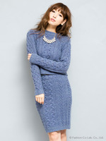 ケーブルニットスカート(set up対応)