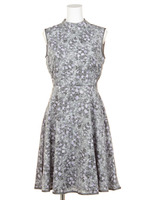 フラワー柄ハイネックワンピース