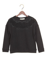 JCT 裏毛 起毛レース刺繍切替スウェット