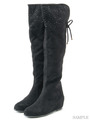 TOPストーンインヒールニーハイブーツ