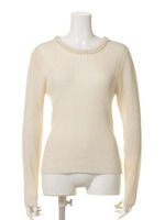 【an another angelus】パールネックレス風リブニットPO