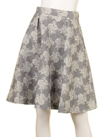 フラワー＆チェックジャガードスカート