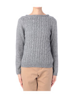 ボートネックケーブルニット