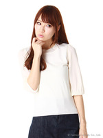 袖シアービジュニットプルオーバー