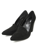 太ヒールポインテッドトゥローファーパンプス